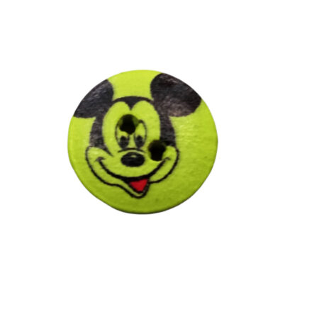 Κουμπιά παιδικά ξύλινα μίκυ πράσινο 1,5cm