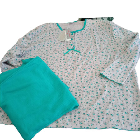 Πιτζάμα γυναικεία μακό Floral πράσινο Νο ΧXXL Lydia