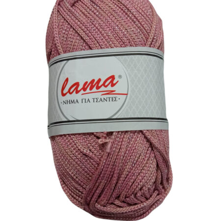 Νήμα πλεξίματος τσάντας 200gr μεταλιζέ ροζ (523-101) lama