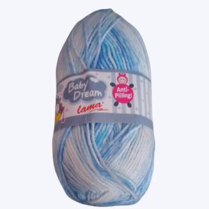 Νήμα πλεξίματος Anti pilling akrylic Baby Dream 100gr γαλάζιο με λευκό (12) Lama