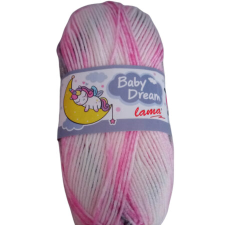 Νήμα πλεξίματος Anti Pilling akrylic Baby Dream 100gr  ροζ με λευκό (13) Lama