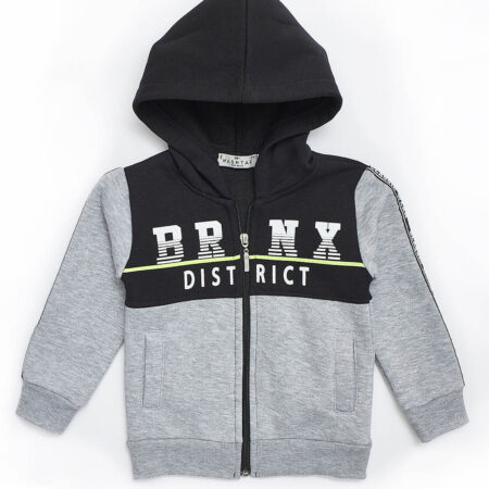 Παιδική αγορίστικη ζακέτα φούτερ γκρι / μαύρο 227870 HASHTAG