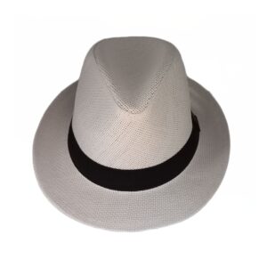 Καπέλο ψάθινο αντρικό καβουράκι λευκό