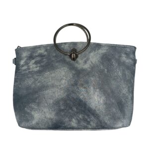 Γυναικείο τσαντάκι χιαστί με κρίκους μπλε