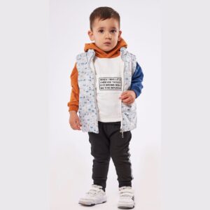 Σετ βρεφική αγορίστικη φόρμα γιλέκο γκρι 3τμχ 227624 Hashtag