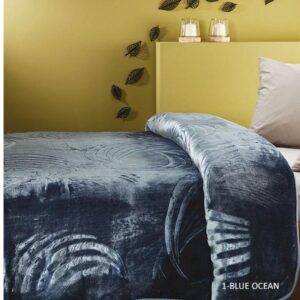 Κουβέρτα βελουτέ ημίδιπλη μπλε ΚΒ70-1 Whitegg