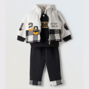 Σετ βρεφικό αγορίστικο γιλεκάκι καρό 3 τμχ 243619 HASHTAG