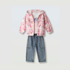 Παιδικό κοριτσίστικο σετ τζην 3 τμχ ροζ 266254