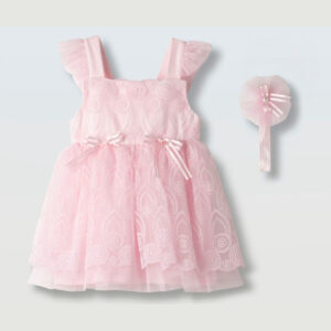 Βρεφικό φορεματάκι ροζ δαντέλα 266503 Ebita