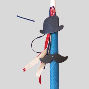 Λαμπάδα μουστάκι 40 cm λευκή